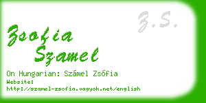 zsofia szamel business card