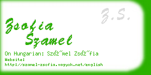 zsofia szamel business card